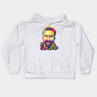 Nicolas Cage Wpap Pop Art Kids Hoodie